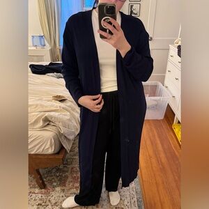 Eloquii Deep Blue Open Cardigan